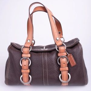 Coach Chelsea Brown Pebbled Leather Satchel